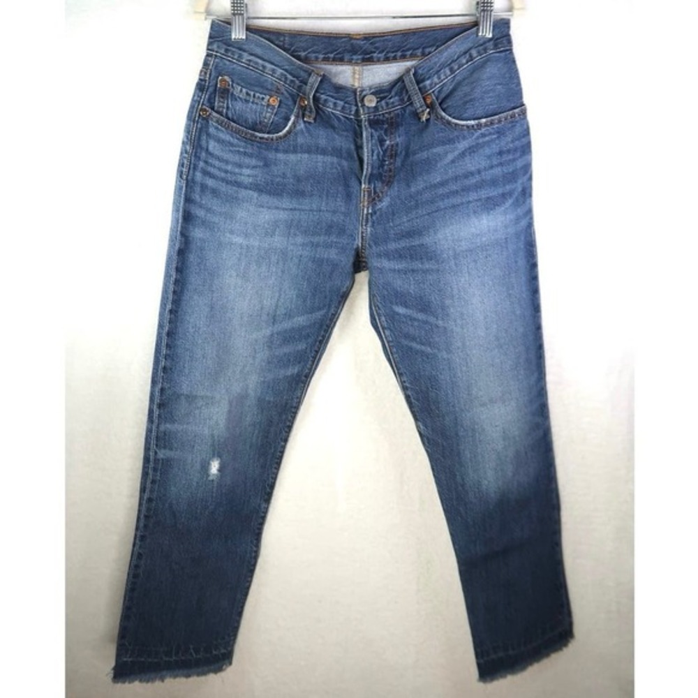 Levi’s Free People 501 Raw Hem Button Fly Jeans Size 26